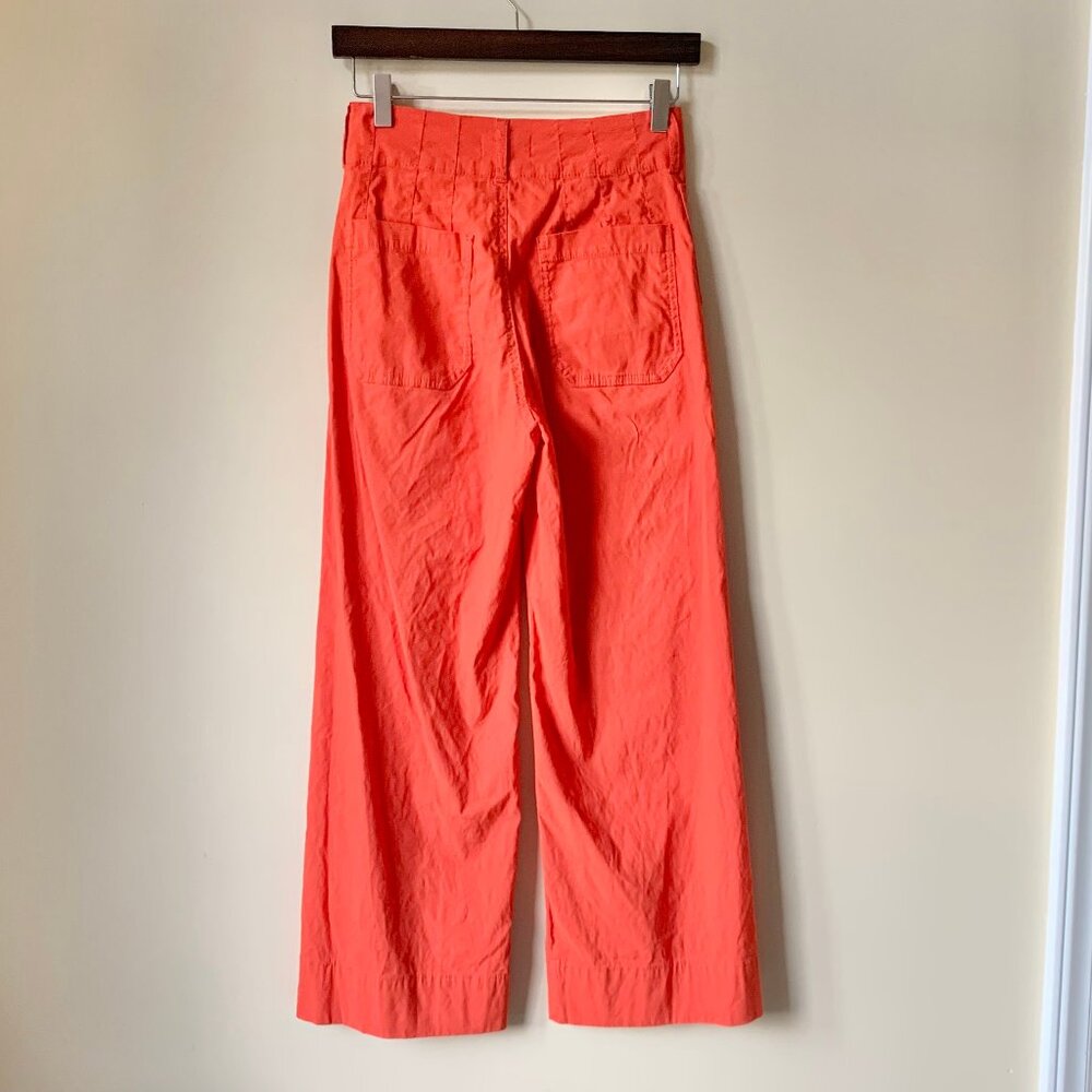 EUC Anthropologie Maeve High Waist Wide Leg Crop Pant, Size 26, Orange - Picture 7 of 12